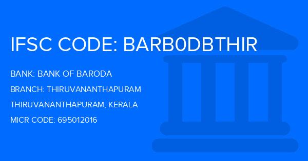Bank Of Baroda (BOB) Thiruvananthapuram Branch IFSC Code