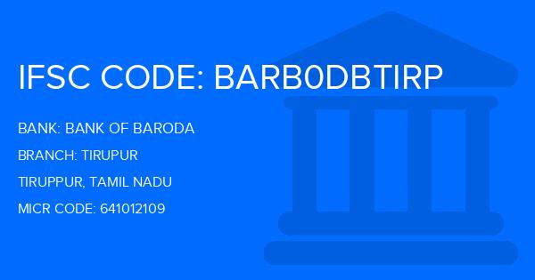 Bank Of Baroda (BOB) Tirupur Branch IFSC Code