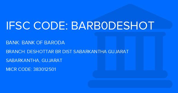 Bank Of Baroda (BOB) Deshottar Br Dist Sabarkantha Gujarat Branch IFSC Code