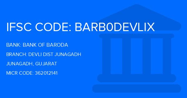 Bank Of Baroda (BOB) Devli Dist Junagadh Branch IFSC Code