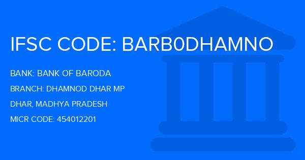 Bank Of Baroda (BOB) Dhamnod Dhar Mp Branch IFSC Code
