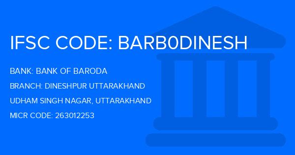Bank Of Baroda (BOB) Dineshpur Uttarakhand Branch IFSC Code