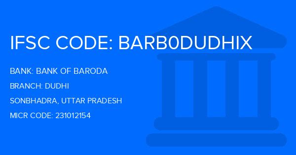 Bank Of Baroda (BOB) Dudhi Branch IFSC Code