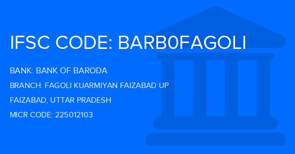 Bank Of Baroda (BOB) Fagoli Kuarmiyan Faizabad Up Branch IFSC Code