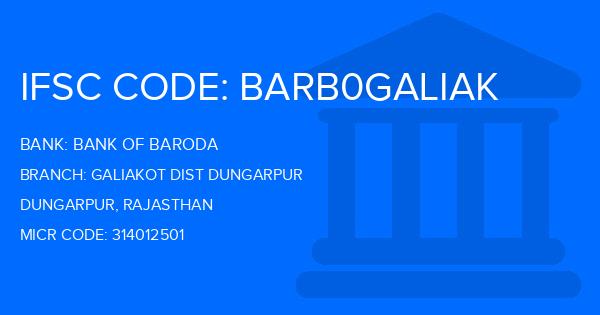 Bank Of Baroda (BOB) Galiakot Dist Dungarpur Branch IFSC Code