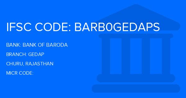 Bank Of Baroda (BOB) Gedap Branch IFSC Code