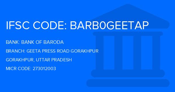 Bank Of Baroda (BOB) Geeta Press Road Gorakhpur Branch IFSC Code