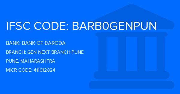 Bank Of Baroda (BOB) Gen Next Branch Pune Branch IFSC Code