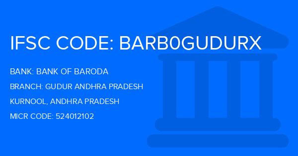 Bank Of Baroda (BOB) Gudur Andhra Pradesh Branch IFSC Code