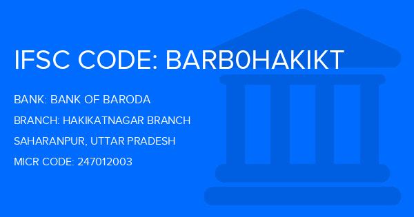 Bank Of Baroda (BOB) Hakikatnagar Branch