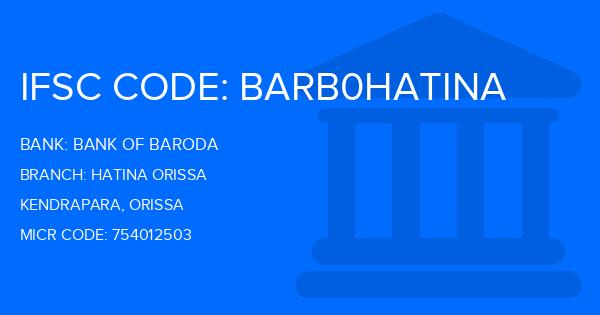 Bank Of Baroda (BOB) Hatina Orissa Branch IFSC Code