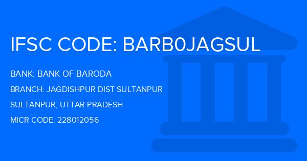 Bank Of Baroda (BOB) Jagdishpur Dist Sultanpur Branch IFSC Code