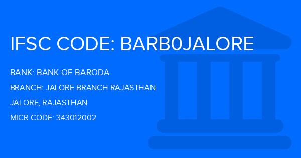 Bank Of Baroda (BOB) Jalore Branch Rajasthan Branch IFSC Code