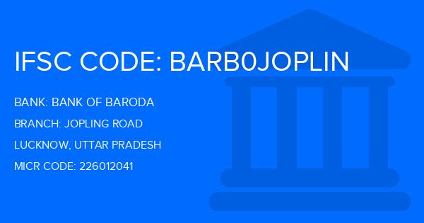 Bank Of Baroda (BOB) Jopling Road Branch IFSC Code