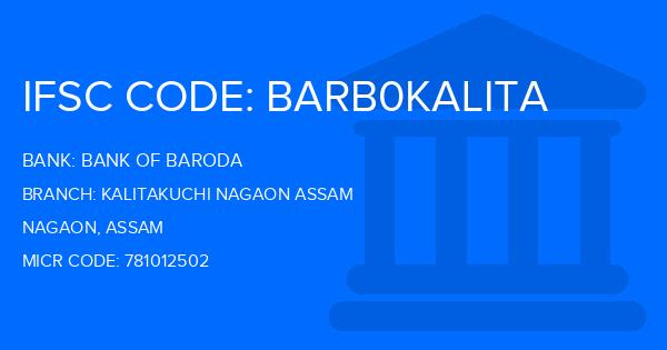 Bank Of Baroda (BOB) Kalitakuchi Nagaon Assam Branch IFSC Code