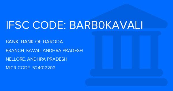 Bank Of Baroda (BOB) Kavali Andhra Pradesh Branch IFSC Code