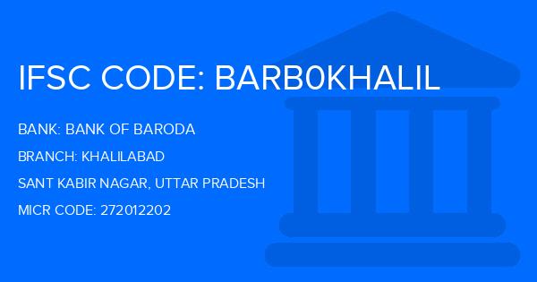 Bank Of Baroda (BOB) Khalilabad Branch IFSC Code