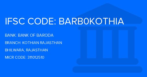 Bank Of Baroda (BOB) Kothian Rajasthan Branch IFSC Code