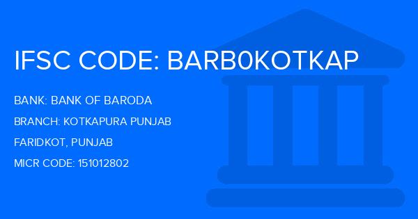 Bank Of Baroda (BOB) Kotkapura Punjab Branch IFSC Code