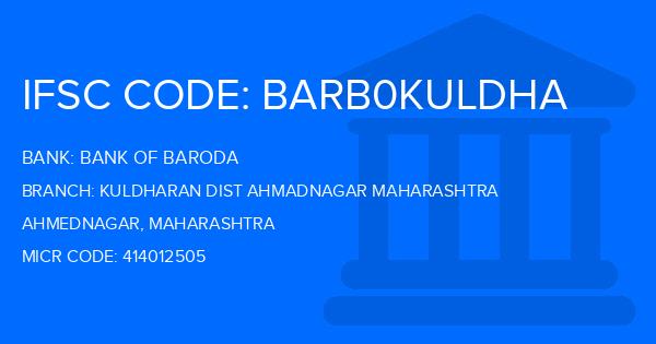 Bank Of Baroda (BOB) Kuldharan Dist Ahmadnagar Maharashtra Branch IFSC Code