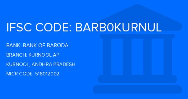 Bank Of Baroda (BOB) Kurnool Ap Branch IFSC Code