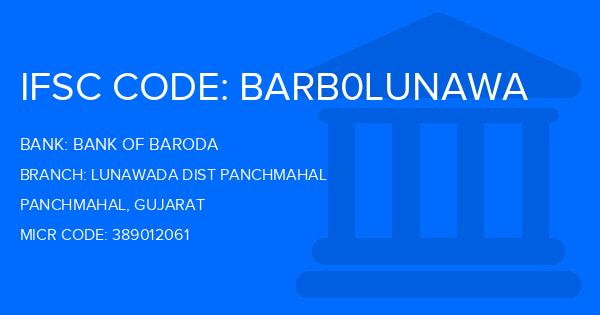 Bank Of Baroda (BOB) Lunawada Dist Panchmahal Branch IFSC Code