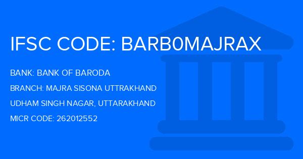 Bank Of Baroda (BOB) Majra Sisona Uttrakhand Branch IFSC Code