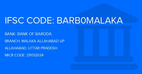 Bank Of Baroda (BOB) Malaka Allahabad Up Branch IFSC Code