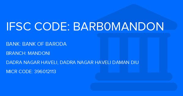 Bank Of Baroda (BOB) Mandoni Branch IFSC Code