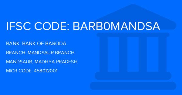 Bank Of Baroda (BOB) Mandsaur Branch