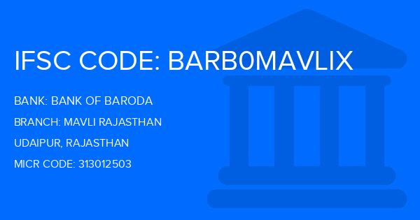 Bank Of Baroda (BOB) Mavli Rajasthan Branch IFSC Code