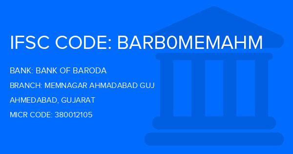 Bank Of Baroda (BOB) Memnagar Ahmadabad Guj Branch IFSC Code