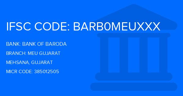 Bank Of Baroda (BOB) Meu Gujarat Branch IFSC Code