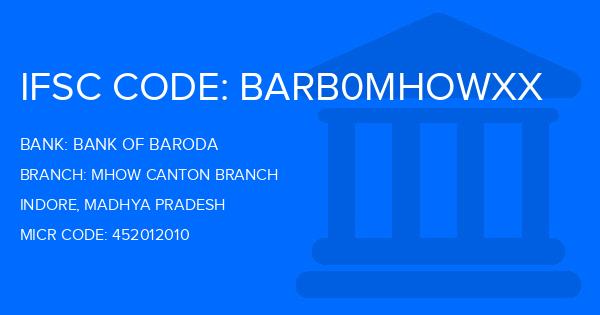 Bank Of Baroda (BOB) Mhow Canton Branch