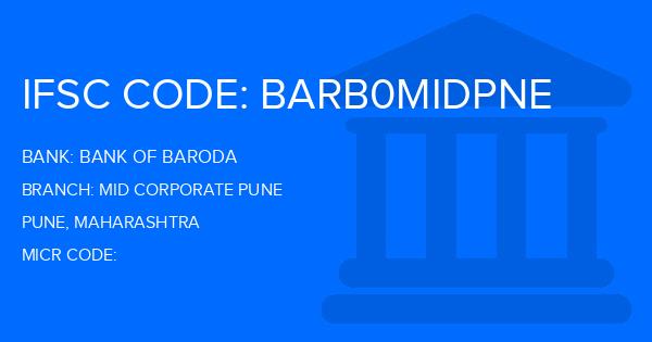 Bank Of Baroda (BOB) Mid Corporate Pune Branch IFSC Code