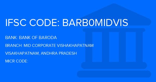 Bank Of Baroda (BOB) Mid Corporate Vishakhapatnam Branch IFSC Code