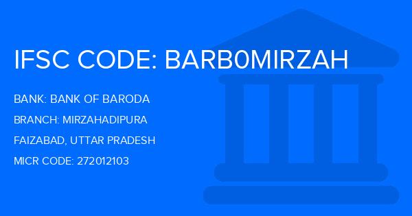 Bank Of Baroda (BOB) Mirzahadipura Branch IFSC Code