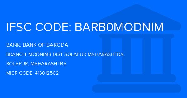 Bank Of Baroda (BOB) Modnimb Dist Solapur Maharashtra Branch IFSC Code