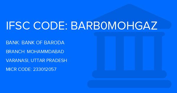 Bank Of Baroda (BOB) Mohammdabad Branch IFSC Code