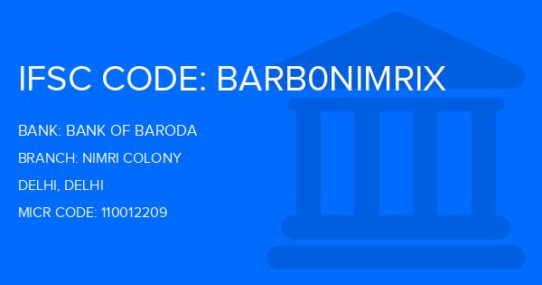 Bank Of Baroda (BOB) Nimri Colony Branch IFSC Code