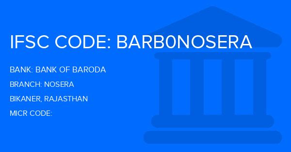 Bank Of Baroda (BOB) Nosera Branch IFSC Code