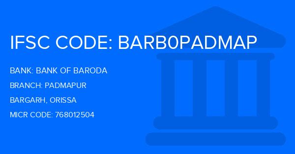 Bank Of Baroda (BOB) Padmapur Branch IFSC Code