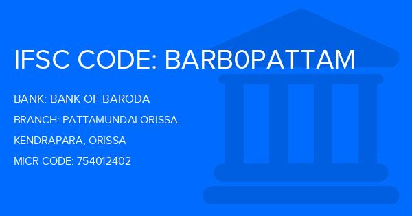 Bank Of Baroda (BOB) Pattamundai Orissa Branch IFSC Code
