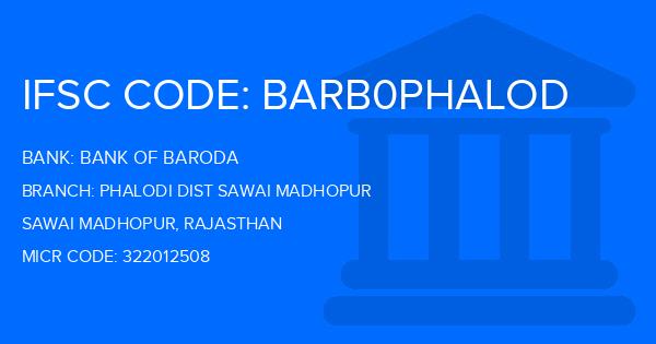 Bank Of Baroda (BOB) Phalodi Dist Sawai Madhopur Branch IFSC Code