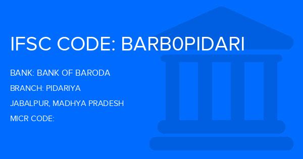 Bank Of Baroda (BOB) Pidariya Branch IFSC Code