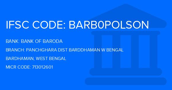 Bank Of Baroda (BOB) Panchghara Dist Barddhaman W Bengal Branch IFSC Code