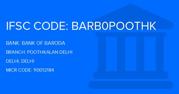 Bank Of Baroda (BOB) Poothkalan Delhi Branch IFSC Code