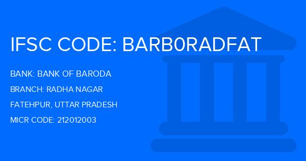 Bank Of Baroda (BOB) Radha Nagar Branch IFSC Code