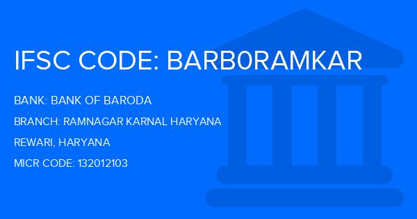 Bank Of Baroda (BOB) Ramnagar Karnal Haryana Branch IFSC Code