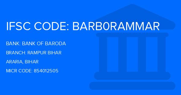 Bank Of Baroda (BOB) Rampur Bihar Branch IFSC Code